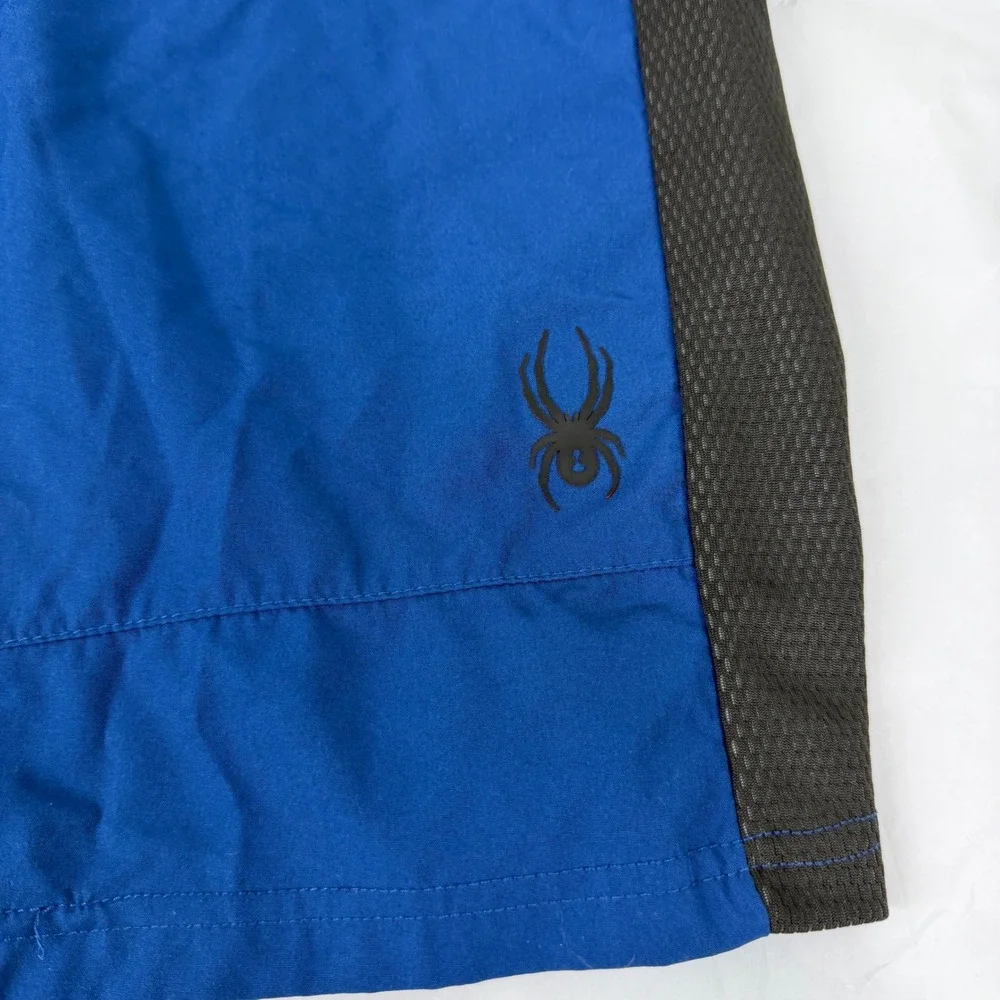 Spyder Active Men Blue Athletic Workout Shorts Size XL TG ProWeb Zip Pockets‎